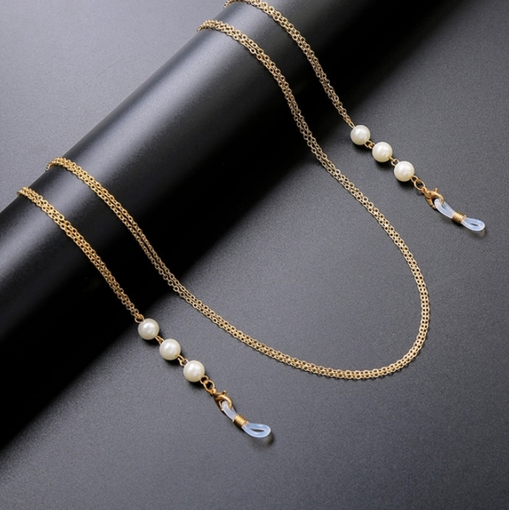 Brand New 2 way Mask/Eyeglasses Chain Gold chain w